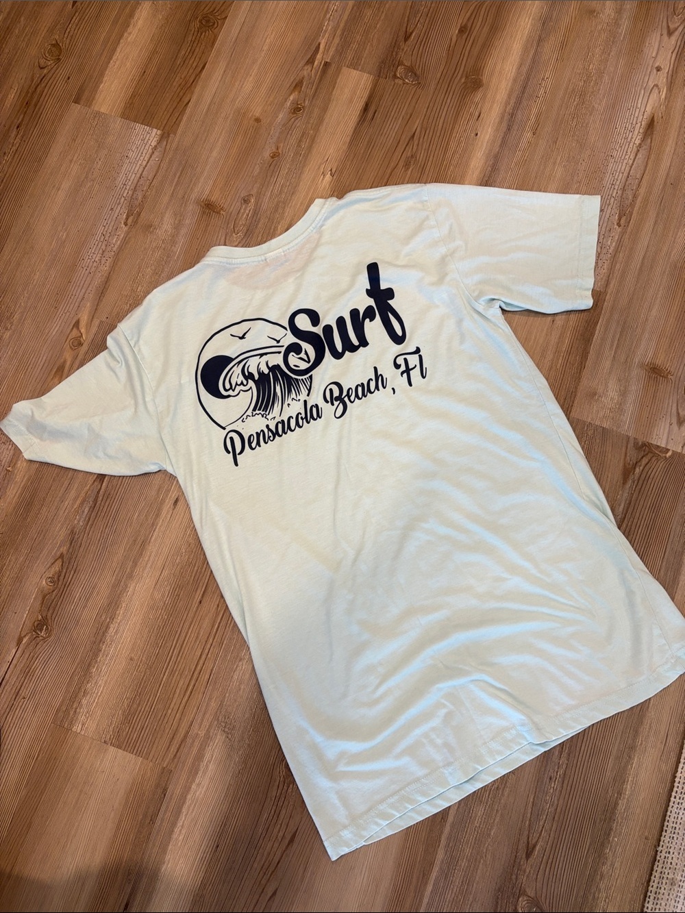 Surf Pensacola Beach Short Sleeve Tee - Light Aqua - Picture 5 of 5